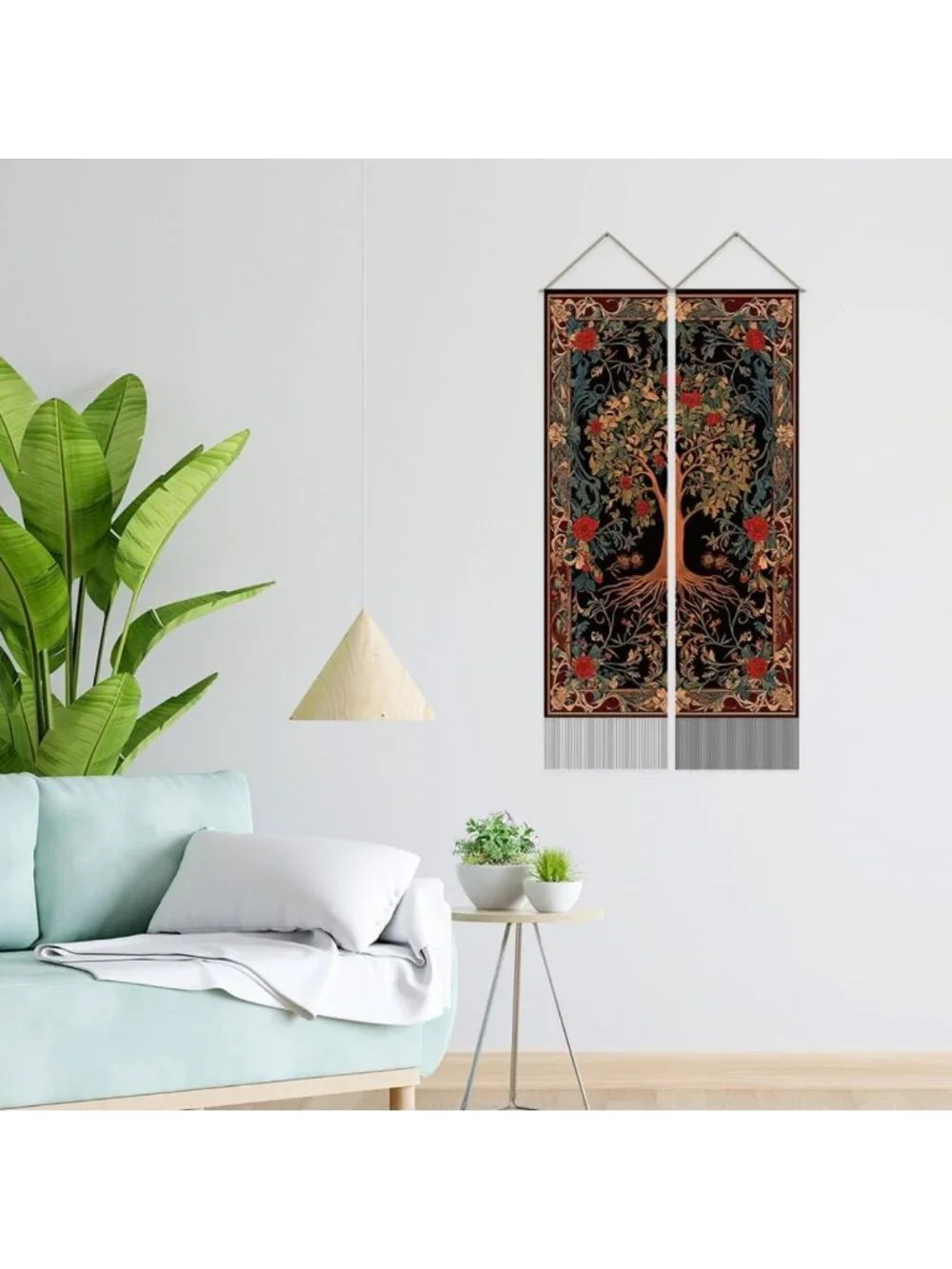 2pc Tree of Life Tapestry Wall Art - Boho Decor for Bedroom & Living Room